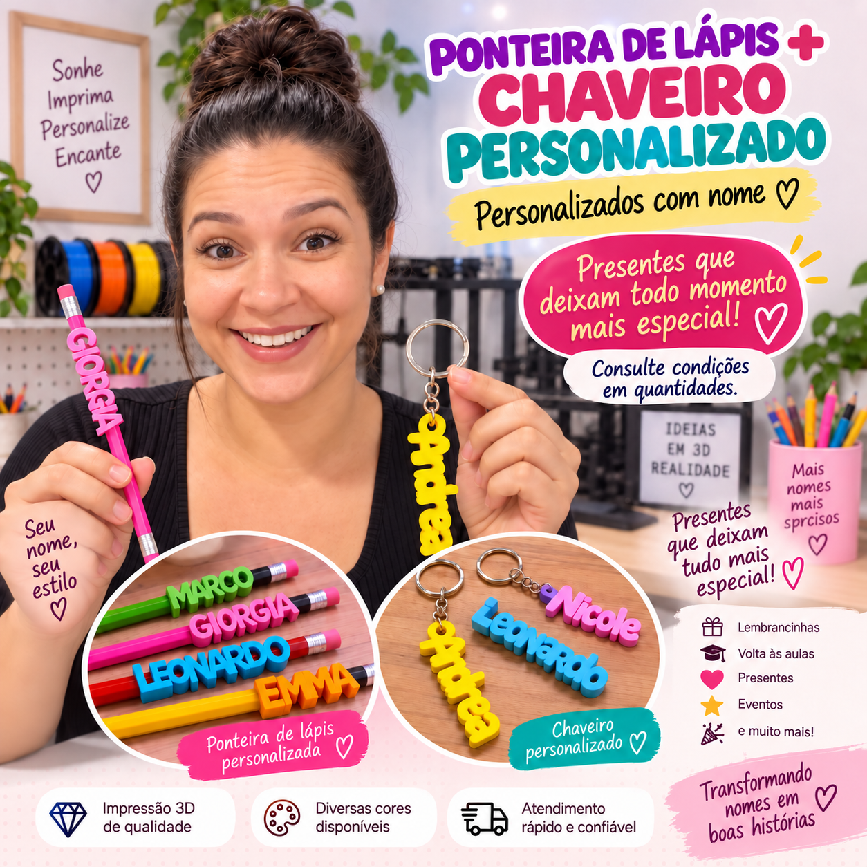 Chaveiro Pesonalizado + Ponteira Personalizada